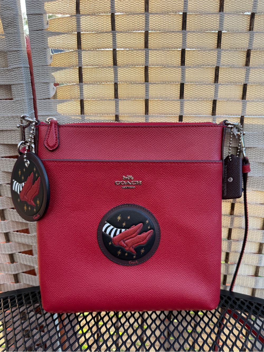 RARE CoachxWizard Of Oz Red Apple Kitt Crossbody Bundle With Ruby Slipper Charm